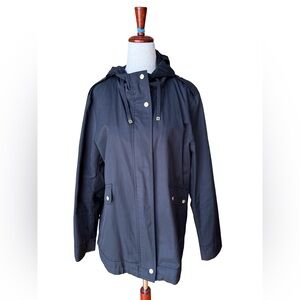 Cole Haan Women's Black Hooded Rain Jacket Size Large